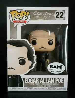 Funko Pop! Icons Edgar Allan Poe with Raven #22 BAM Exclusive Pristine Condition