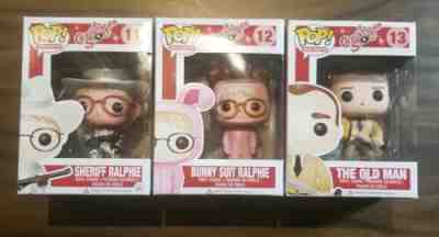 Funko Pops! Christmas Story Lot - Sheriff & Bunny Suit Ralphie, The Old Man RARE