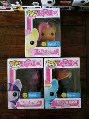 Funko Pop My Little Pony Set Glow In The Dark Walmart Exclusives -- Unopened