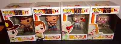 THE WALKING DEAD FUNKO POP 13 RICK 14 DARYL 15 RV WALKER 16 BICYCLE GIRL SET LOT