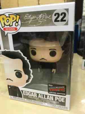 2019 Funko Pop Edgar Allan Poe w Book NYCC Shared Exclusive New Mint