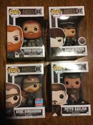 Funko Pop! Game of Thrones Lot: Tormund & Baelish; Ramsay & Beric Exclusives