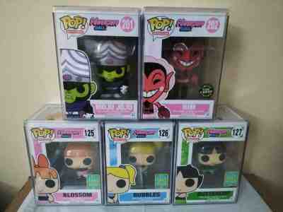 Funko Pop Powerpuff Girls 125 126 127 201 202  SDCC 2016 Exclusive lot Protector