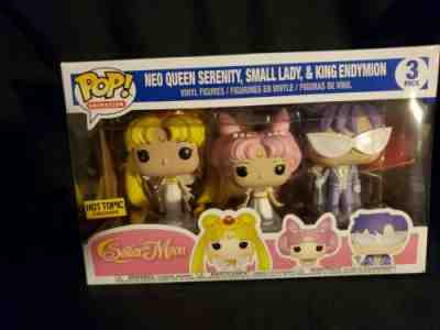 FUNKO POP HOT TOPIC SAILOR MOON NEO QUEEN SERENITY SMALL LADY & KING ENDYMION 3