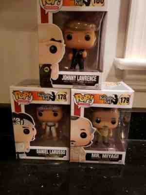 Funko Pop! Karate Kid Full Set Of 3 Daniel Larusso, Mr. Miyagi, Johnny Lawrence