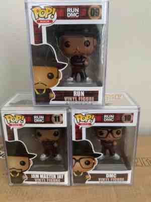 Funk Pop ROCK Run DMC Jam Master Jay DMC Rev Run Funko Set of 3 Retired