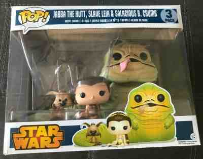 Funko Pop Star Wars Jabba The Hutt, Slave Leia And Salacious B. Crumb 3 Pack Pop