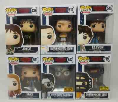 Stranger Things: Funko Pop Figure Lot: Joyce Eleven Max Steve Dustin HOT TOPIC