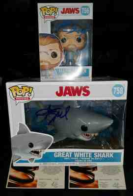 JAWS Funko Pop Set Hooper & Shark signed autographed x Spielberg & Dreyfus