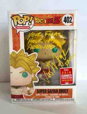 DragonBall Z Super Saiyan Broly Mint Funko Pop Signed Vic Micnogna w/Proof 