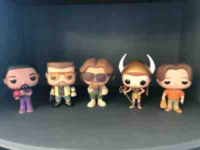 Funko pops. Big Lebowski. The Dude, Walter, Jesus, Donny And Maude.