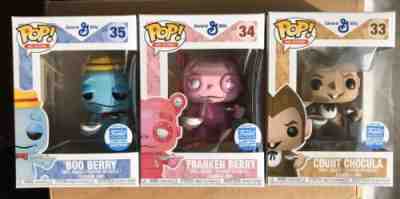 Monster Cereal Ad Icon Set Funko Pop. Boo Berry Count Chocula Franken Berry