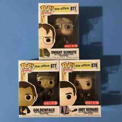 Funko Pop The Office Goldenface Andy Bernard Dwight Target Exclusive Lot 3