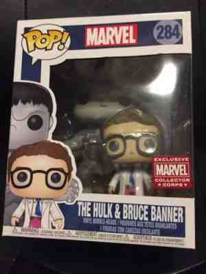 Funko Pop The Hulk & Bruce Banner Marvel Collector Corps Exclusive See Pics