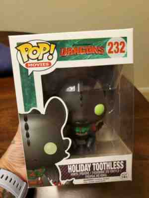 Funko Pop! How To Train Your Dragon Toothless Holiday Edition #232 RARE NEW HTF