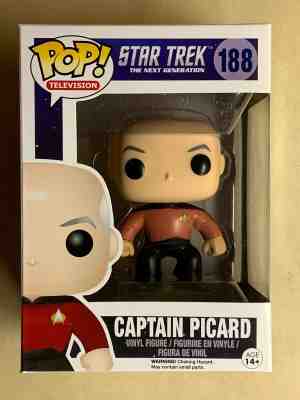  Funko POP Retired/Vaulted Captain Jean-Luc Picard Star Trek Vinyl Figure #188