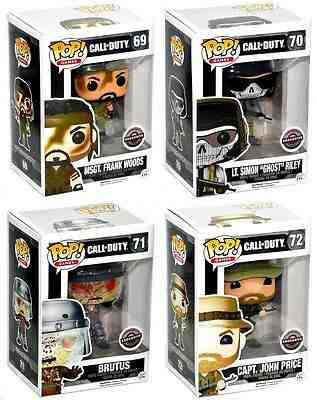 Funko Pop Gamestop Call of Duty #69 70 71 72 Woods Price Riley Brutus Set of 4!