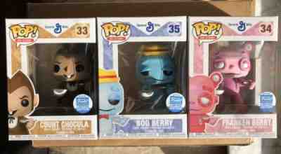 Monster Cereal Ad Icon Set Funko Pop. Boo Berry Count Chocula Franken Berry