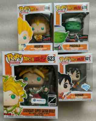 Funko Pop Vegeta Piccolo NYCC 2019 Galactic Toys Broly +Gohan Dragon Ball Z Set 