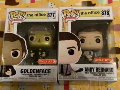 FUNKO POP The Office Jim Halpert Goldenface #877 And Andy Bernard #878 Target Ex