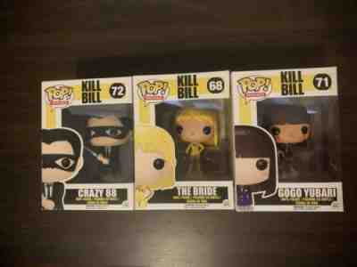 HTF Rare  Kill Bill Funko Pop The Bride, GoGo Yubari, Crazy 88