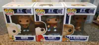 Funko POP Movies: E.T.  Elliott and Gertie 130 131 132 3 Part Set * RARE * MINT