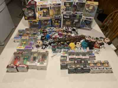 71 piece Huge Lot Funko Mystery Minis Plushies Keychains Pez Pop Vynl