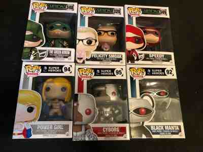 FUNKO LOT - 6 POPS! (Assorted DC Heroes & Villains, Felicty Smoak, Green Arrow)