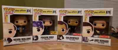 Funko Pop The Office Lot Kevin Malone Prison Mike Goldenface Andy Bernard