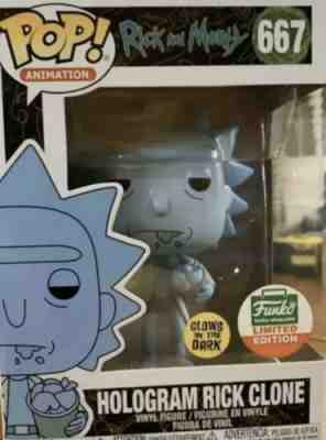 Funko Pop Rick & Morty GITD Hologram Cyber Monday Bundle With Tinkerbell