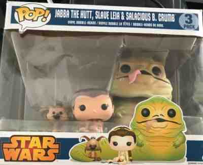 Funko Pop! Star Wars Jabba The Hutt, Slave Leia & Salacious B. Crumb 3-Pack