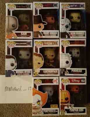 Funko horror Pops Trick 'R Treat Sam Leatherface (non-mint boxes), others...