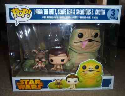 Pop! Star Wars JABBA THE HUTT, SLAVE LEIA & SALACIOUS B. CRUMB 3pk New in Box