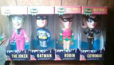 FUNKO CLASSIC 1966 BATMAN SERIES  WACKY WOBBLERS BOBBLEHEADS set of four MIB