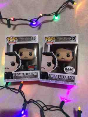 Funko Pop! Icons Edgar Allan Poe with Raven #22 BAM & 2019 Nycc Shared Exclusive