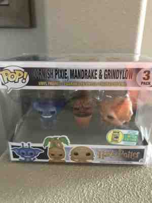 FUNKO POP! CORNISH PIXIE, MANDRAKE, GRINDYLOW 3PACK HARRY POTTER SDCC 2016