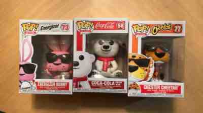 Funko Pop! Ad Icons - Energizer Bunny, Chester Cheetah, And Coca-cola Polar Bear