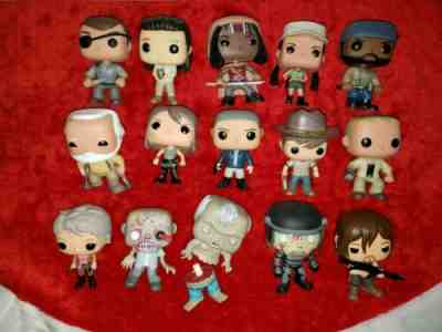 Funko Pop Walking Dead Lot bloody Carol Shane Prison Guard RV Well Walker Maggie