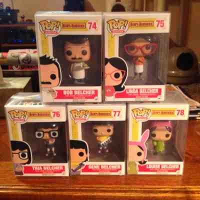 Funko Pop Lot of 5 Bob's Burgers Bob Linda Tina Gene Louise Belcher #74-78