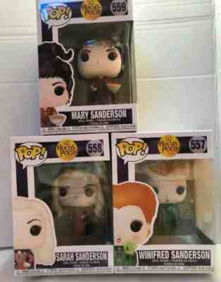 Hocus Pocus Mary Sarah Winifred Sanderson Pop! Vinyl Figure Lot Set Sisters