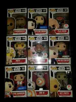 Star Wars Funko Pop Lot of 9  Exclusives Walmart Walgreens Gamestop