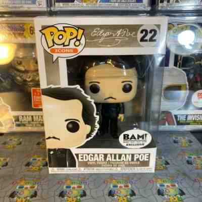 Funko Pop! Icons Edgar Allan Poe with Raven Vinyl Figure BAM Exclusive