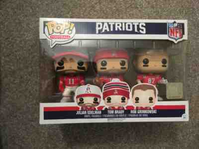 Funko POP! Football Patriots 3-Pack Edelman, Brady, GRONK ~RARE~