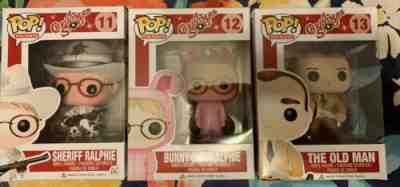 Funko Pop! A Christmas Story Lot Bunny Suit Ralphie, The Old Man, Sheriff Ralphi