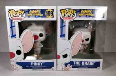 Funko POP! Animation Pinky and The Brain Set #159 Pinky #160 The Brain NEW