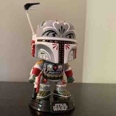 Star Wars Boba Fett Funko Pop Custom Day Of The Dead Sugar Skull Pop Art Color