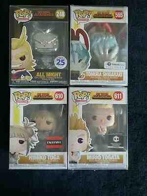 Funko Pop Set of 4 Exclusive My Hero Academia ALL MIGHT TOMURA TOGATA & HIMIKO 