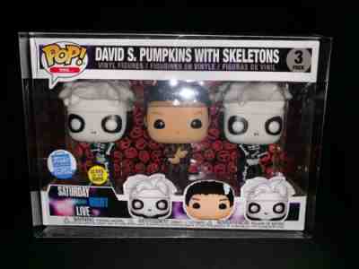 Funko Pop! SNL David S. Pumpkins With Skeletons 3-Pack GITD Funko Shop LE. W/P.