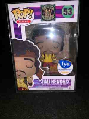 Funko Pop! Rocks Music Jimi Hendrix (Burning Guitar) #53 FYE With Pop Protector