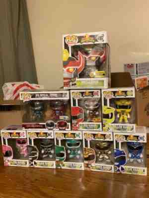 Huge Funko Pop Power Rangers Lot with exclusive Megazord and White Ranger